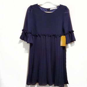 NWT Andree by Unit Blue Pleated Baby Doll Dress Size Small
